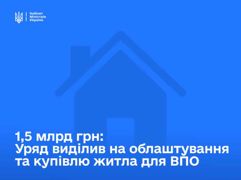 Уряд спрямує 1,5 млрд грн субвенції на облаштування та купівлю житла для ВПО
